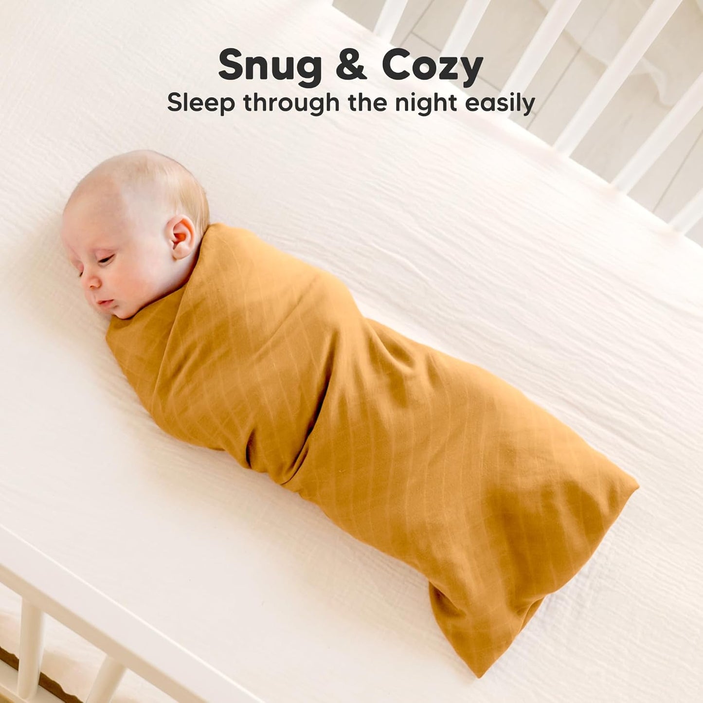 Skiennix 4-Pack Organic Muslin Swaddle Blankets - Soft & Breathable Newborn Essentials in Coral