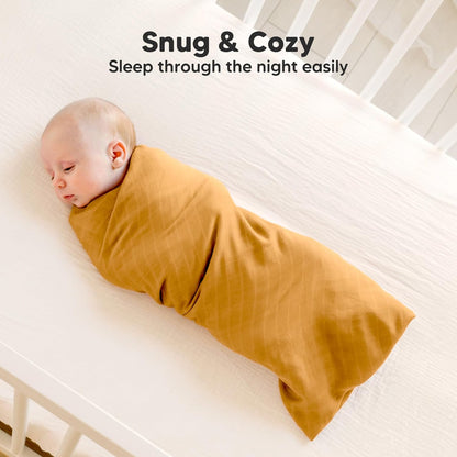 Skiennix 4-Pack Organic Muslin Swaddle Blankets - Soft & Breathable Newborn Essentials in Coral