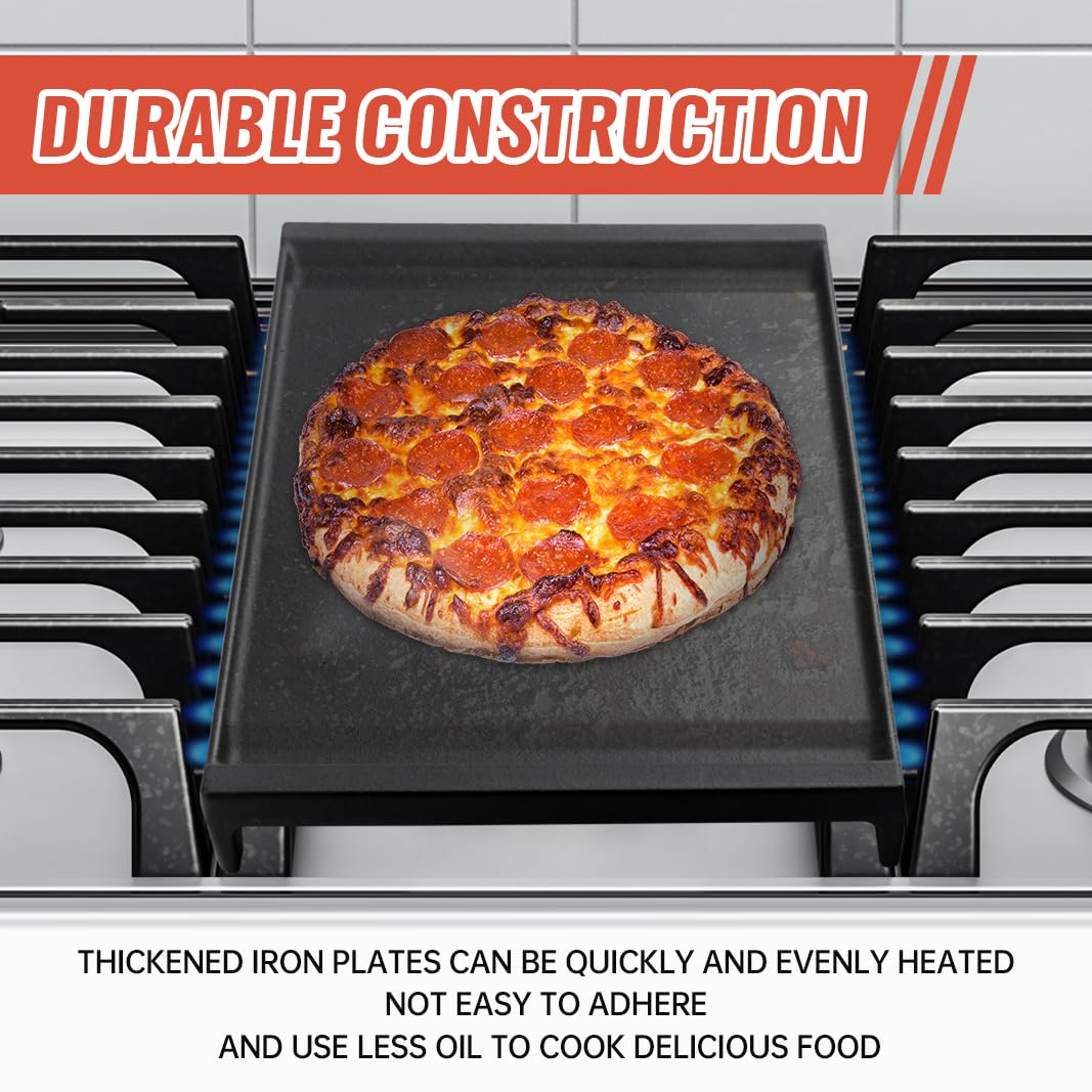 Upgraded WB31X24738 Griddle Replacement for GE Gas Stove, WB31X24998 Cast Iron Center Pan for Gas Range Parts Stove Top Pan Griddle Cooktop