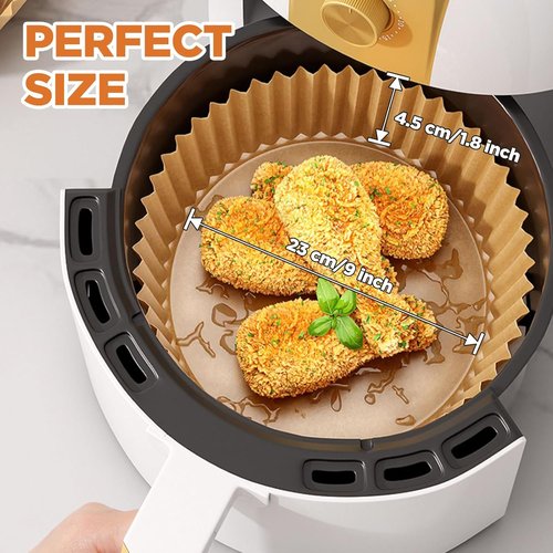 Air Fryer Liners - 400 Pcs Round Disposable Non-Stick Parchment Paper for 5-12 QT Air Fryers