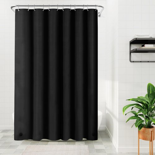 Barossa Design Black Long Shower Curtain Liner 78" Height - 3 Magnets & Waterproof Lightweight PEVA Shower Liner for Bath Tub, PVC Free, Metal Grommets, Black, 72x78