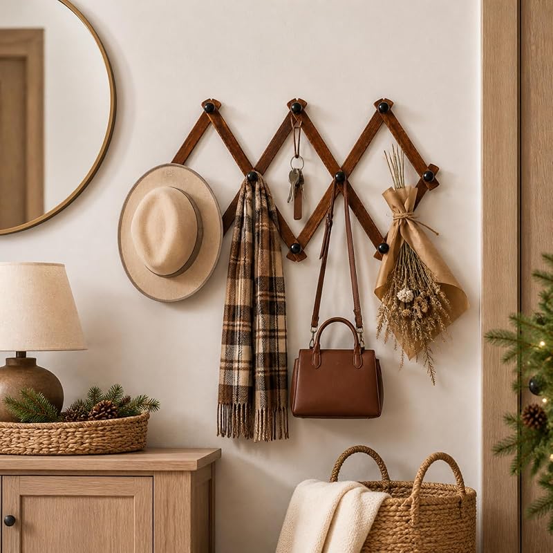 Wall-M-mounted 2-Pack Christmas Ornament Display Racks with S Hooks