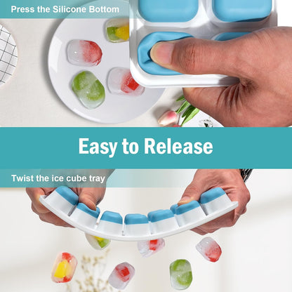 Skiennix Silicone Ice Cube Trays - Easy Release, Spill-Resistant, BPA-Free | Perfect for Cocktails & Baby Food