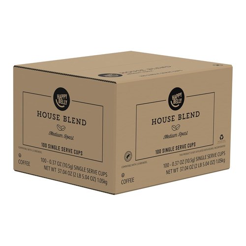 Happy Belly - Medium Roast Coffee Pods | House Blend for Keurig 2.0 - 100 Count