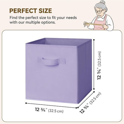 Granny Says Cube Storage Bins - 13-Inch Fabric Organizer in Purple Gradient | 6-Pack for Shelves & Closet