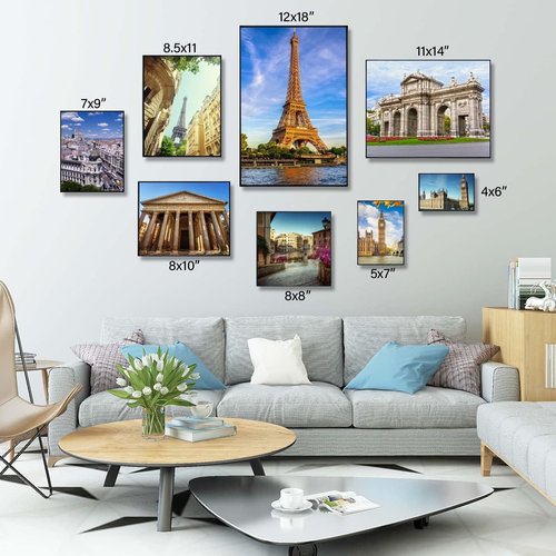 GOmaize Front Loading Black Picture Frame 11x14 Set of 3 Wall and Table Mounting