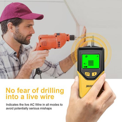 Stud Finder Wall Scanner - 5 in 1 Stud Finder Tool w/Smart Chip and HD LCD Display, Stud Detector Beam Finders for the Center and Edge of Wood AC Wire Metal Studs Joist Pipe (Buttercup)