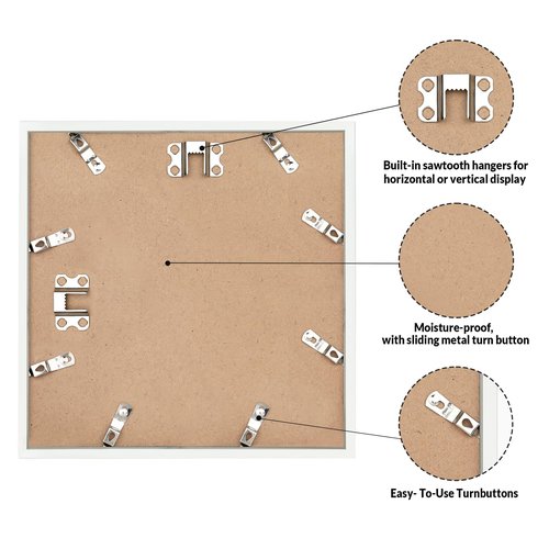 LaVie Home 24x24 Picture Frame for Wall Display, 24x24 White Picture Frame with HD Plexiglas, 24 x 24 Photo Frame 1 Pack, Picture Frames for Displaying Photos, Classic Collection