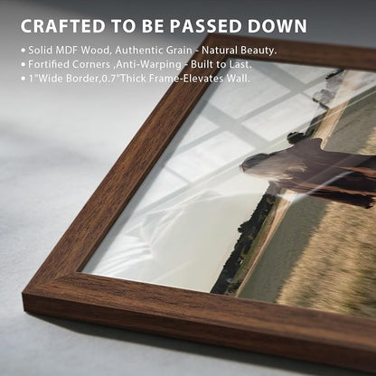 Brown 16x24 Picture Frame 5-Pack, Solid Wood Wall/Table Frames