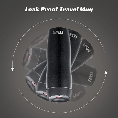 FEN1X Insulated Tumbler - 14 oz Stainless Steel Travel Coffee Mug with Leak-Proof Lid | Glitter Black