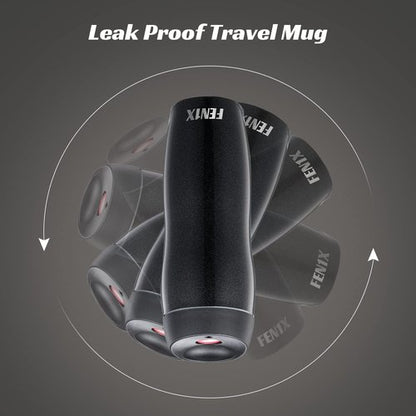 FEN1X Insulated Tumbler - 14 oz Stainless Steel Travel Coffee Mug with Leak-Proof Lid | Glitter Black