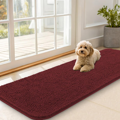 OLANLY Dog Door Mat - Absorbent Non-Slip Washable Doormat for Muddy Paws | 59x20, Caramel Russet