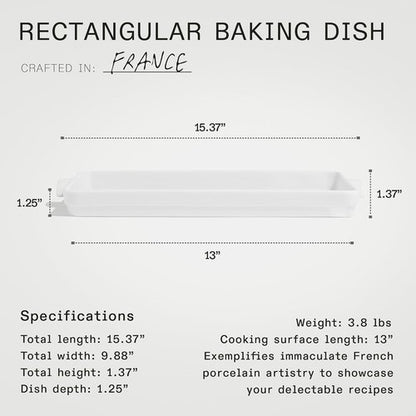 Made In Cookware - Baking Slab | Pure French Porcelain | Elegant White Design
