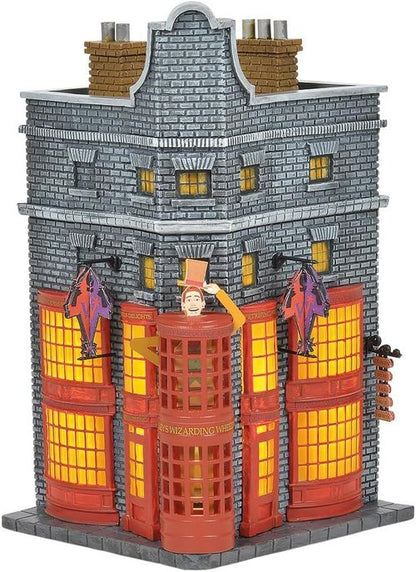Department 56 Harry Potter Village Weasleys' Wizard Wheezes Lit Building - 8.11 Inch, Multicolor Decor