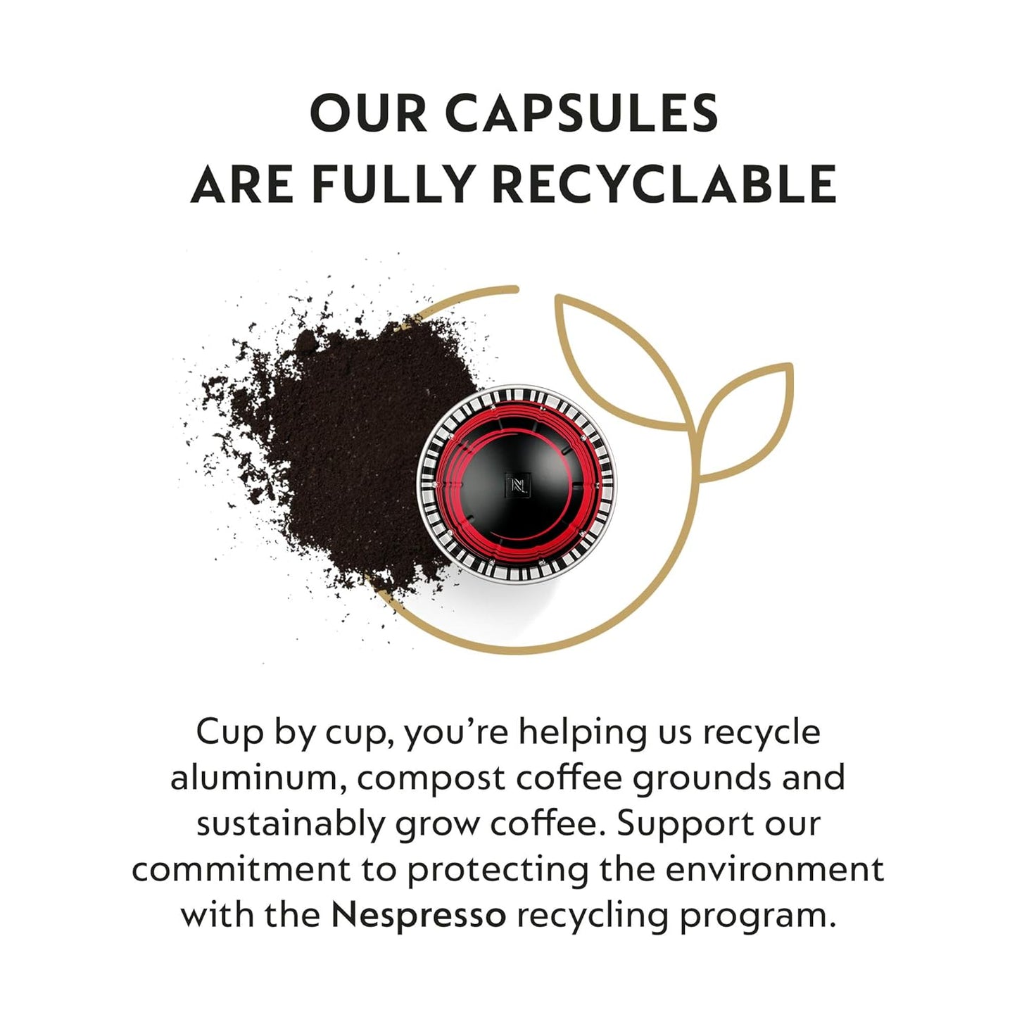 Nespresso Vertuo Half Caffeinato Coffee Pods - Mild Roast, 30-Count, Brews 7.8oz Cups