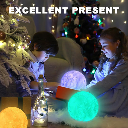 Moon Lamp - 6 Inch Sliding Control Night Light | 16 Colors with Unique Stand - Perfect Gift for Kids & Women