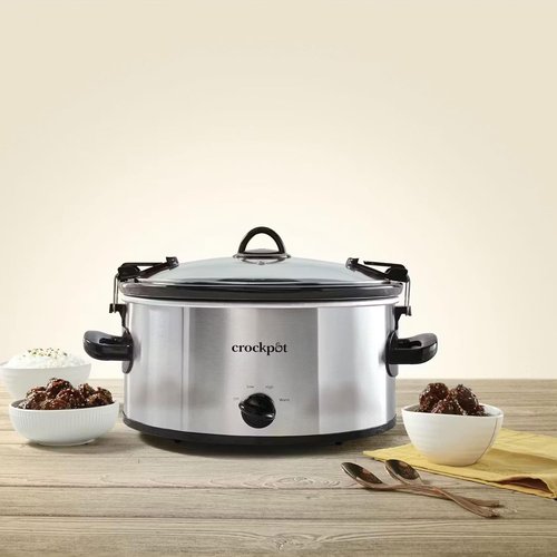 Crock-Pot 6-Quart Oval Slow Cooker - Portable Cook' N Carry Design in Silver Finish
