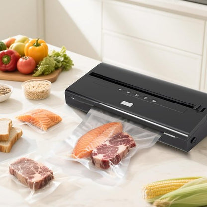 **Regine Switzerland Vacuum Sealer Machine - 85Kpa Food Preservation with Built-In Cutter & Starter Kit**