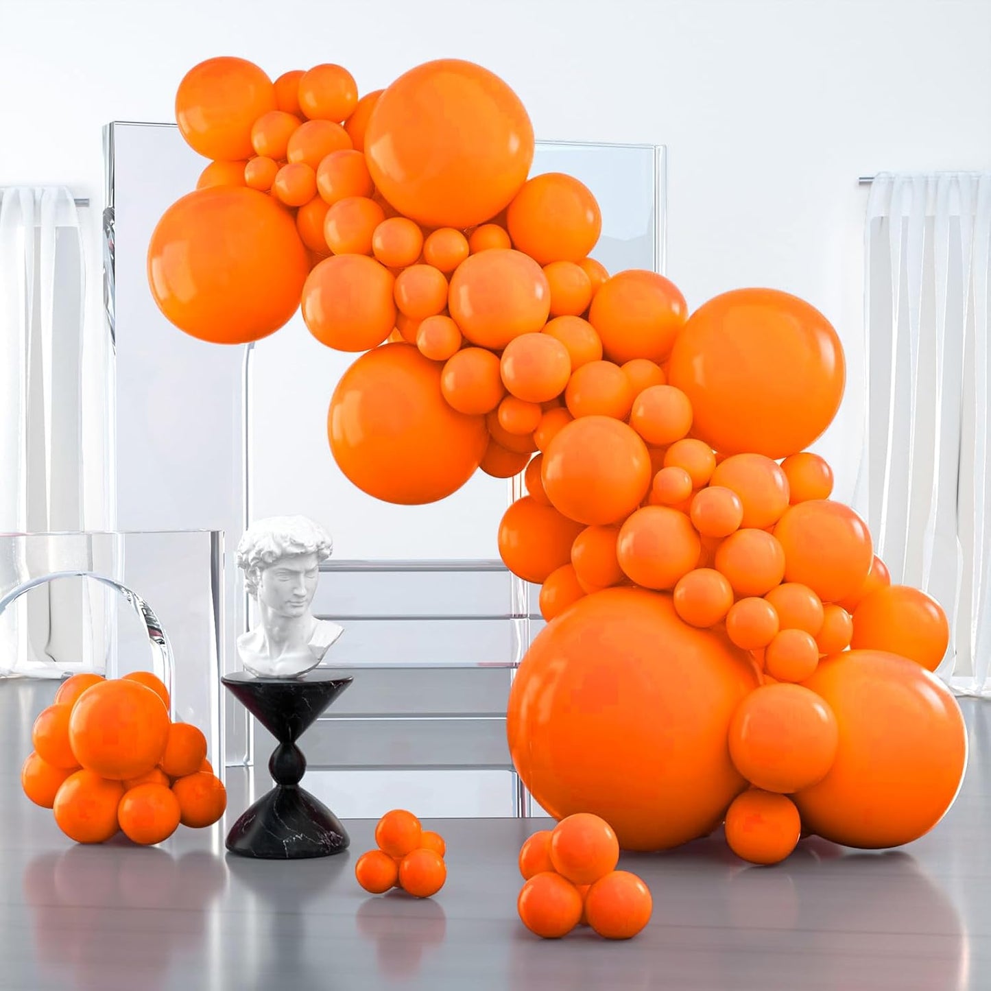 PartyWoo Orange Balloons - 127-Piece Matte Fall Balloon Arch Kit | Various Sizes for Thanksgiving & Parties