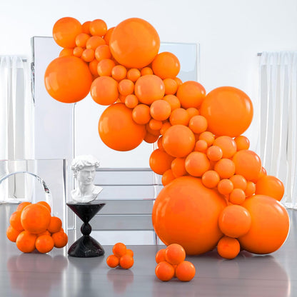 PartyWoo Orange Balloons - 127-Piece Matte Fall Balloon Arch Kit | Various Sizes for Thanksgiving & Parties