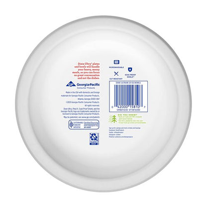 Dixie Ultra® Disposable Paper Bowls, 20 ounce, Dinner Size Printed Disposable Bowls, 56 Count (1 Pack of 56 Bowls),