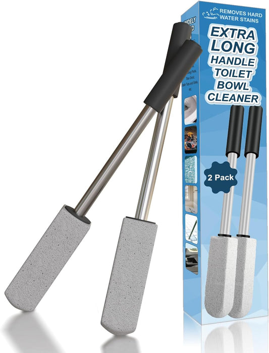 Skiennix Pumice Stone - Extra Long Handle Toilet Cleaner Brush | 2 Pack for Effective Cleaning