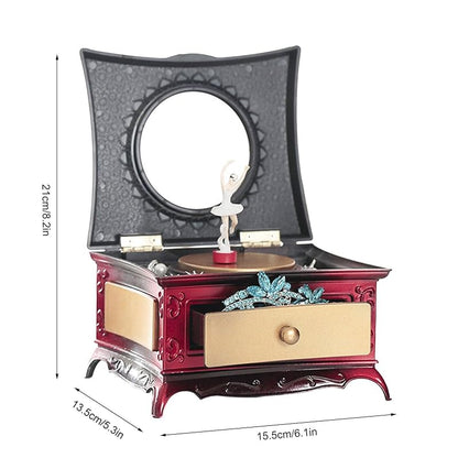 Ballerina Jewelry Box Music Box Organizer - Rotating Gift Box Decor