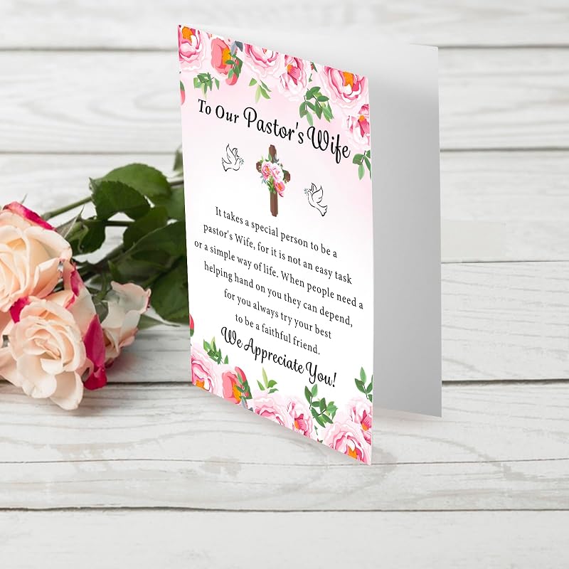 Pastor’s Wife Appreciation Card – Thank You Gift for Women, Religious Greeting Card