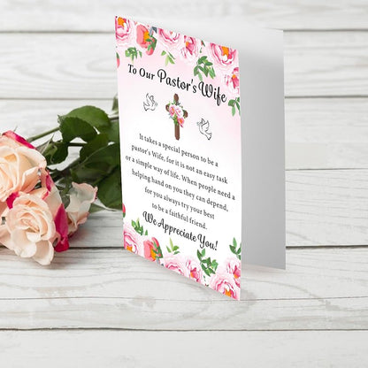 Pastor’s Wife Appreciation Card – Thank You Gift for Women, Religious Greeting Card