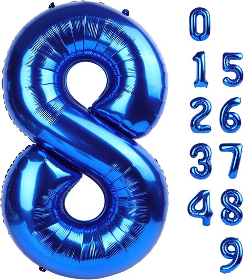 40 Inch Navy Blue Number 8 Balloon | Perfect for 8th Birthday Parties & Celebrations
