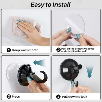 Heavy Duty Suction Cup Hooks by [Brand Name] - 5 Pack Removable Wreath Holders for Doors & Windows | Holds Up to 11 Lbs