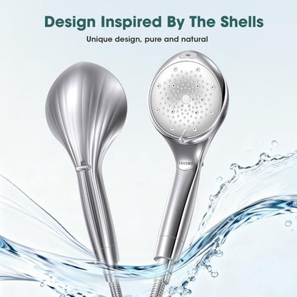 FASDUNT Shower Head with Handheld, High Pressure 8-Mode Filtered Shower Head with 80" Extra Long Stainless Steel Hose & Adjustable Bracket, Built-in Filter for Hard Water -Remove Chlorine, Chrome