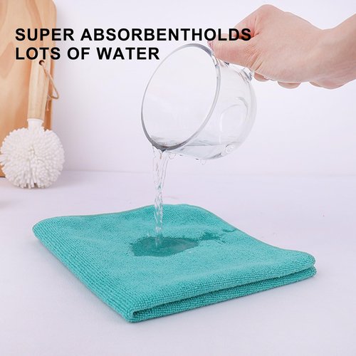 Tricol Clean Microfiber Cleaning Cloth, 16in*16in, 12 Pack Ultra-Thick Cleaning Rags, Super Absorbent, Lint Free & Streak Free Cleaning Towels for Car, House, Kitchen, Office