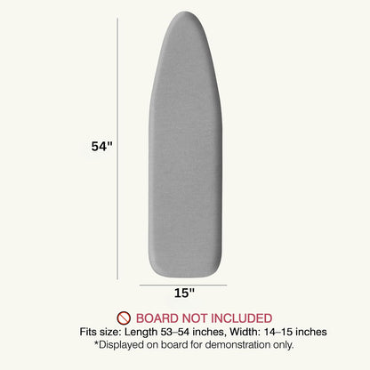 UniSimp Ironing Board Cover - Extra Thick Natural Cotton, Scorch & Stain Resistant | 15"x54", Heatproof Gray