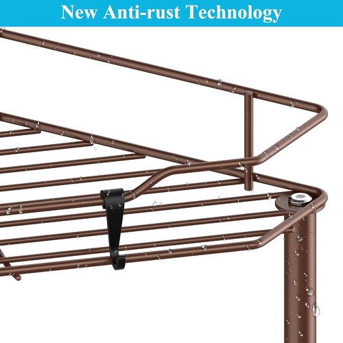 HuggieGems 3-Tier Corner Shower Caddy Organizer - Versatile Bathroom Shelf Rack with Hooks