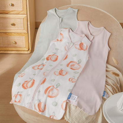 TILLYOU Baby Sleep Sack - 0-6 Months 0.5 Tog Cotton Wearable Blanket | 3-Pack Infant Sleeping Sacks in Pink Peach