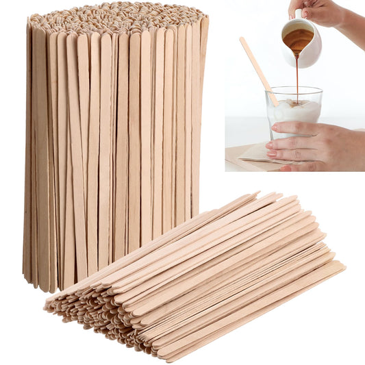 3000 Pack Birch Wood Coffee Stir Sticks 7 Inch Disposable Wooden Coffee Stirrers Bulk Long Tea Stirring Stick Round End Swizzle Beverage Mixer for Cocktail Hot Chocolate Drink Summer Ice Cream