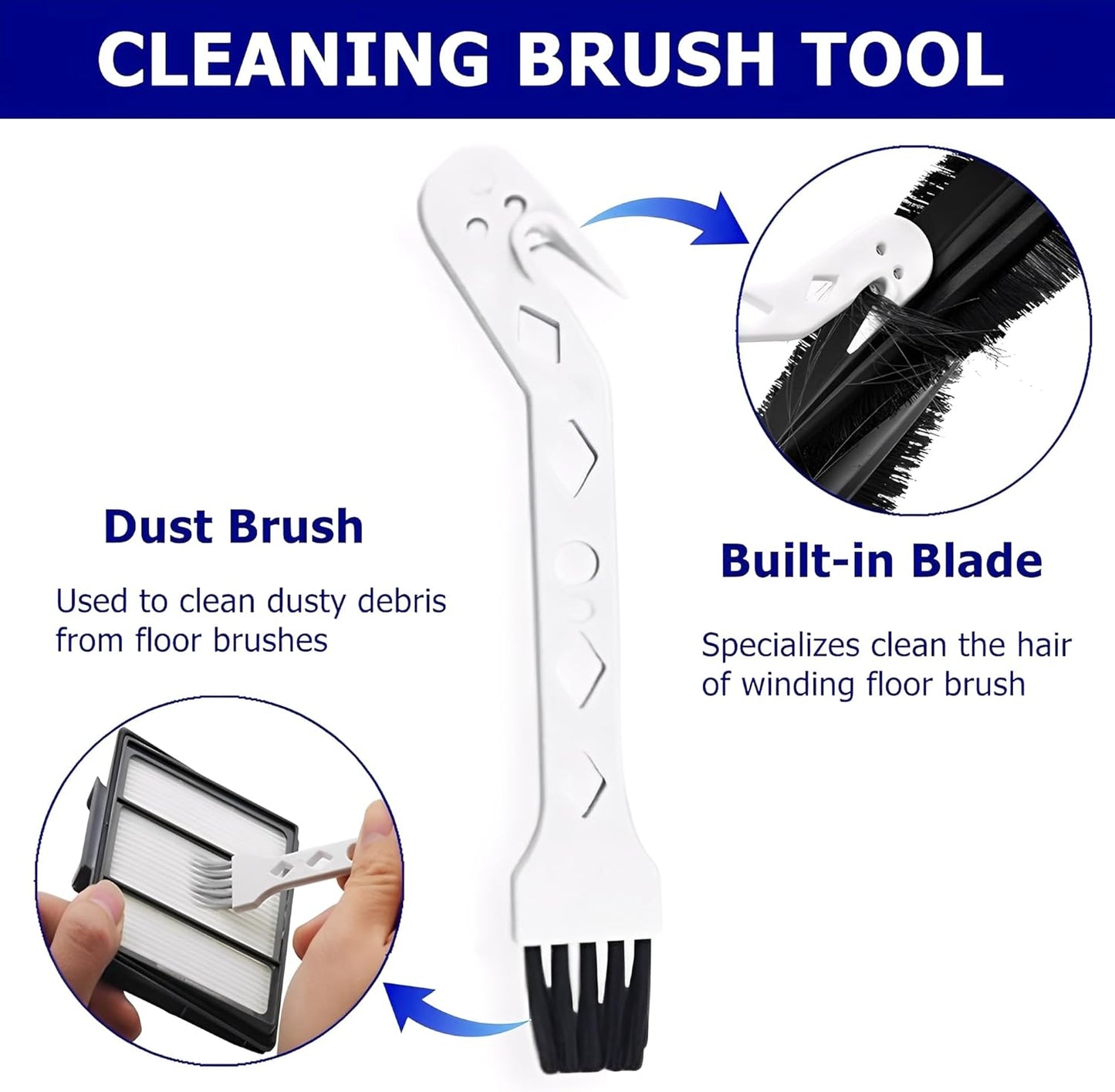 Skiennix Universal Robot Vacuum Brush Kit - Handheld Cleaning Tool for j7, i7, s9, i4, i3, 694 Series
