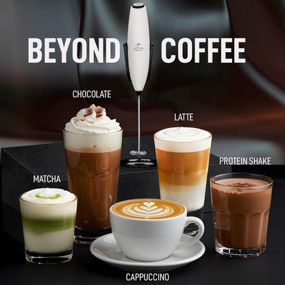 Zulay Kitchen Milk Frother - Luxury Handheld Electric Foam Maker for Coffee & Lattes | Deluxe Finish, Gift-Ready