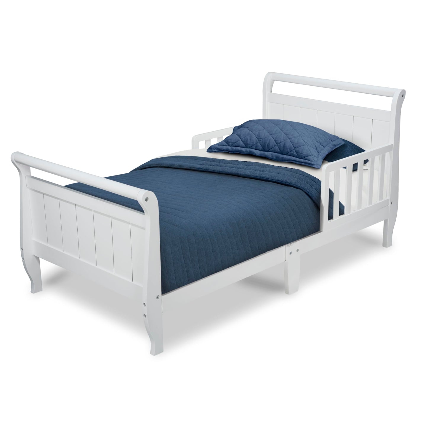 Delta Children Wood Sleigh Toddler Bed, White