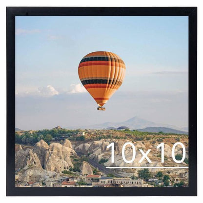 JCJMY 10x10 Picture Frame for Wall, Wall Hanging Horizontally or Vertically, 10 x 10 Square Wall Gallery Poster Photo Frame with Durable Shatter Resistant Plexiglass, Black