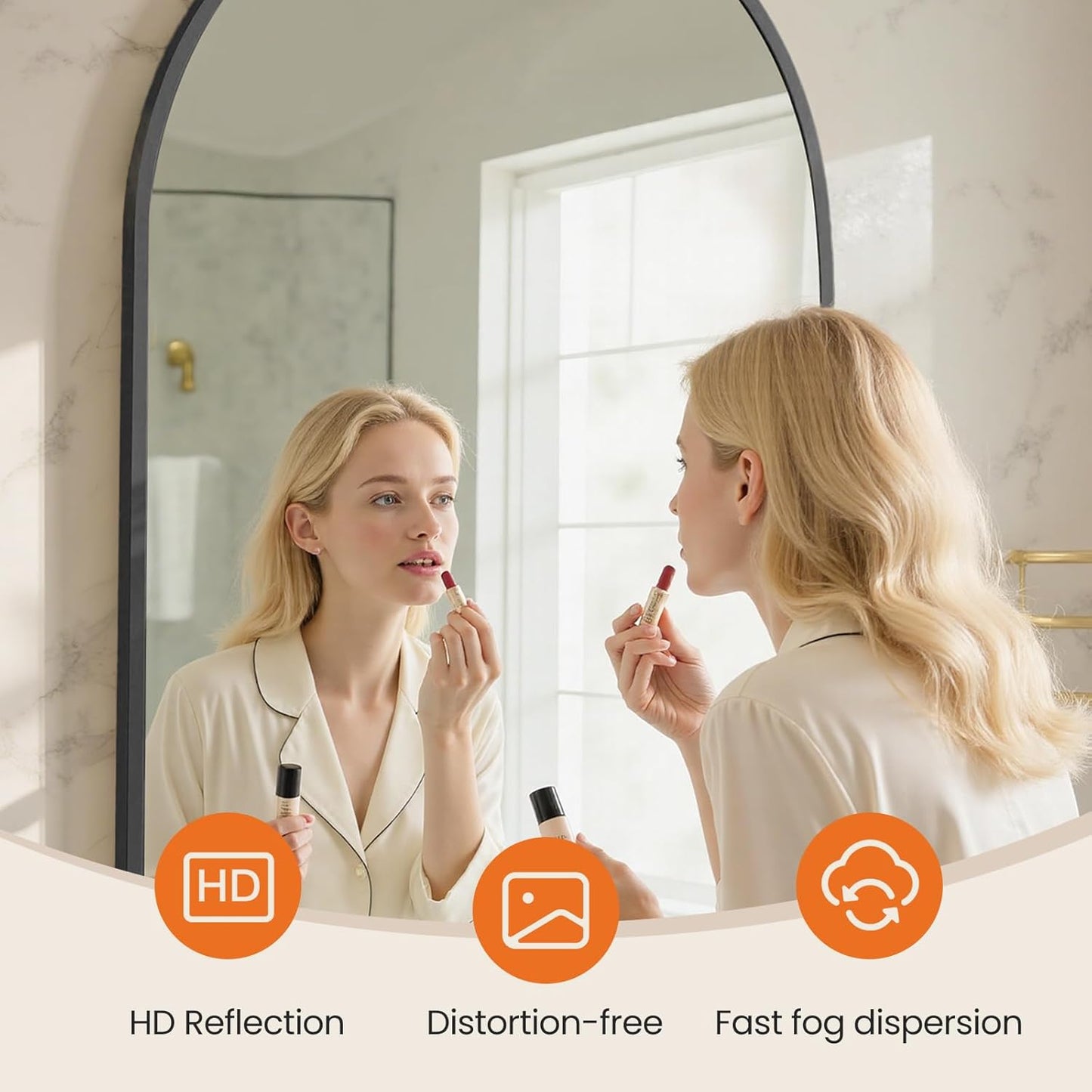 Sweetcrispy Arch Black Bathroom Wall Mirror - 26"x38" Metal Frame Vanity Mirror for Home Decor