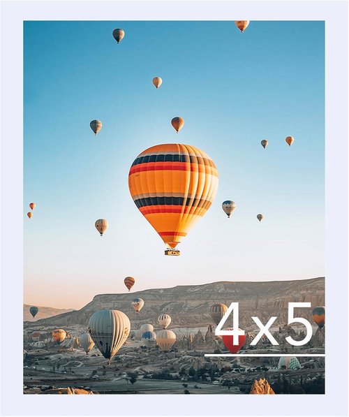 JCJMY 4x5 Picture Frame - White Wall Mount or Tabletop Display | Shatter-Resistant Plexiglass