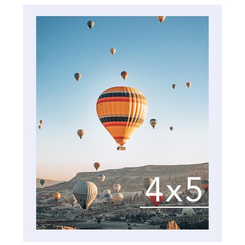 JCJMY 4x5 Picture Frame White for Wall Hanging or Tabletop, Wall Mounting Horizontally or Vertically, 4 x 5 Wall Gallery Poster Photo Frame with Shatter Resistant Plexiglass, White