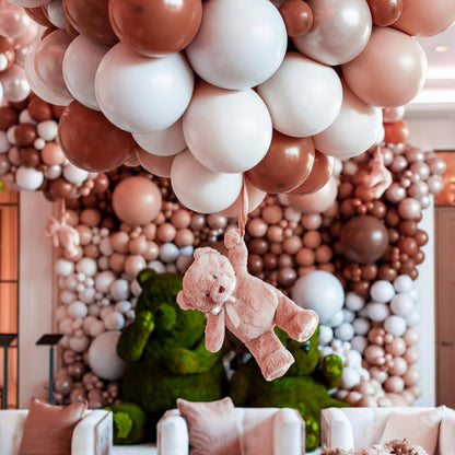 PartyWoo Brown Balloons - 51 Pcs 12 Inch Dark Brown Latex Balloons for Weddings & Celebrations