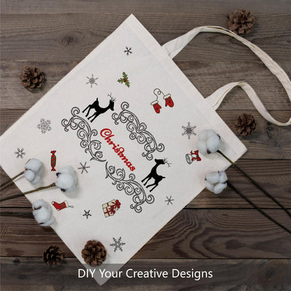 TOPDesign Cotton Tote Bags - 24-Pack Lightweight Reusable 16"x15" for Grocery, DIY & Promotions
