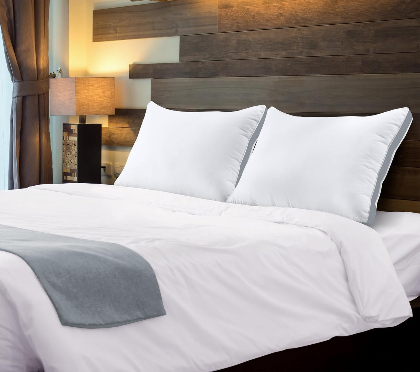 Utopia Bedding Bed Pillows - Soft & Fluffy Down Alternative | Standard Size, Set of 2, Cooling Grey