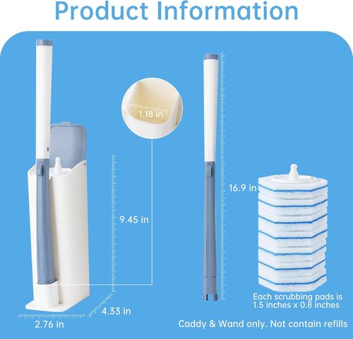 Clorox Toilet Wand Holder - Compatible Design | White & Blue, Includes Wand for Easy Cleaning