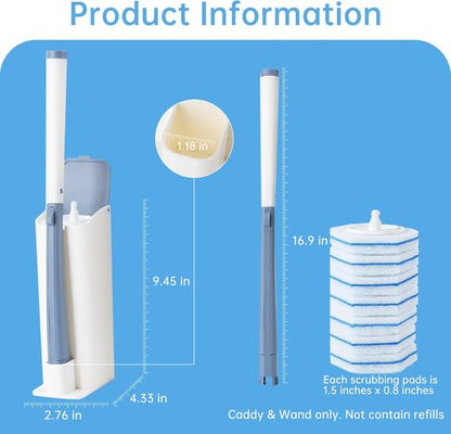 Clorox Toilet Wand Holder - Compatible Design | White & Blue, Includes Wand for Easy Cleaning