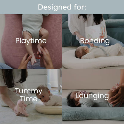 Snuggle Me® Baby Lounger - Premium Organic Cotton Infant Nest with Foam Core & Travel Bag | Birch, 0-6 Months